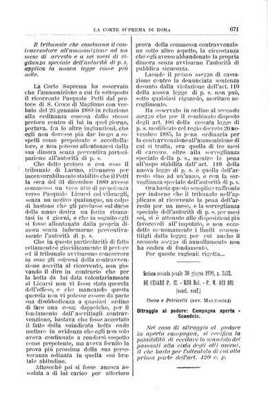 La Corte suprema di Roma raccolta periodica delle sentenze della Corte di cassazione di Roma