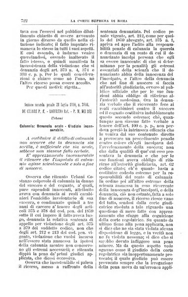 La Corte suprema di Roma raccolta periodica delle sentenze della Corte di cassazione di Roma