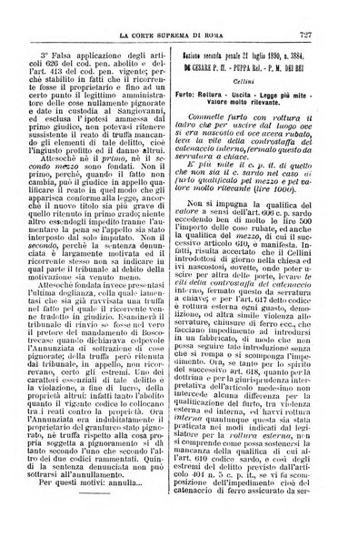 La Corte suprema di Roma raccolta periodica delle sentenze della Corte di cassazione di Roma