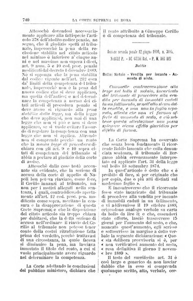 La Corte suprema di Roma raccolta periodica delle sentenze della Corte di cassazione di Roma