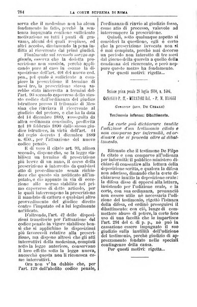 La Corte suprema di Roma raccolta periodica delle sentenze della Corte di cassazione di Roma