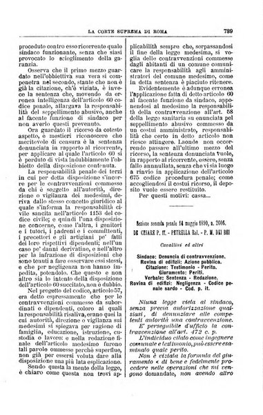 La Corte suprema di Roma raccolta periodica delle sentenze della Corte di cassazione di Roma