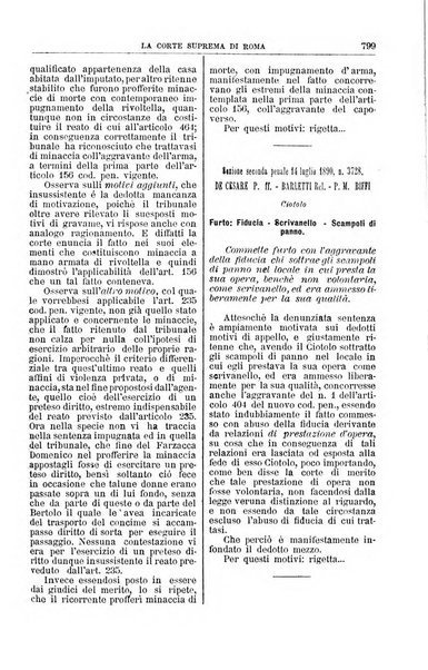 La Corte suprema di Roma raccolta periodica delle sentenze della Corte di cassazione di Roma