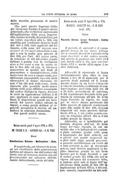 La Corte suprema di Roma raccolta periodica delle sentenze della Corte di cassazione di Roma