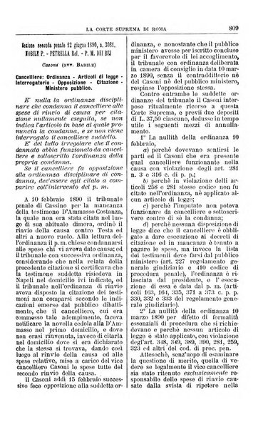 La Corte suprema di Roma raccolta periodica delle sentenze della Corte di cassazione di Roma