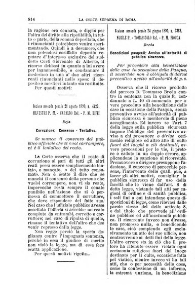 La Corte suprema di Roma raccolta periodica delle sentenze della Corte di cassazione di Roma