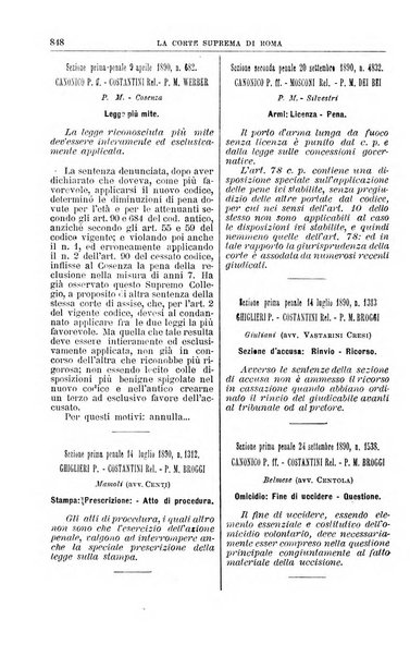 La Corte suprema di Roma raccolta periodica delle sentenze della Corte di cassazione di Roma