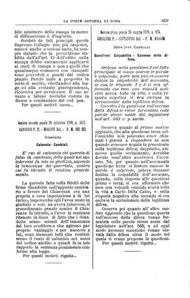 La Corte suprema di Roma raccolta periodica delle sentenze della Corte di cassazione di Roma