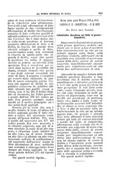 La Corte suprema di Roma raccolta periodica delle sentenze della Corte di cassazione di Roma