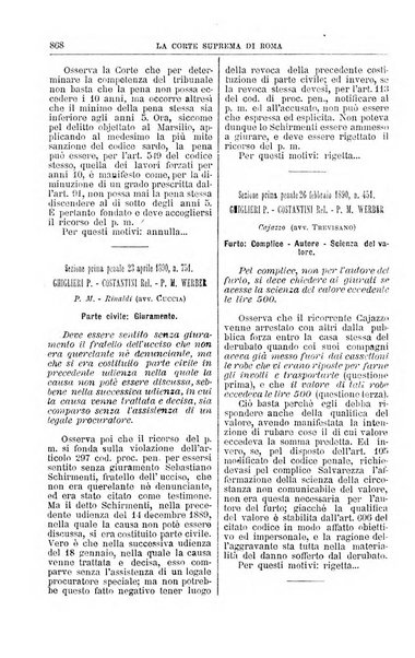 La Corte suprema di Roma raccolta periodica delle sentenze della Corte di cassazione di Roma