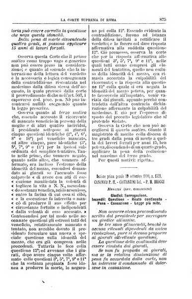 La Corte suprema di Roma raccolta periodica delle sentenze della Corte di cassazione di Roma