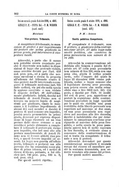 La Corte suprema di Roma raccolta periodica delle sentenze della Corte di cassazione di Roma