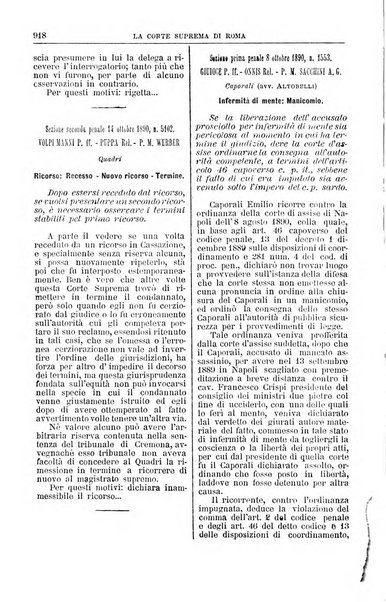 La Corte suprema di Roma raccolta periodica delle sentenze della Corte di cassazione di Roma