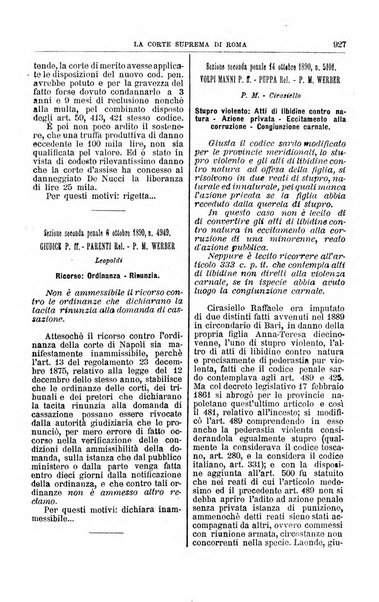 La Corte suprema di Roma raccolta periodica delle sentenze della Corte di cassazione di Roma