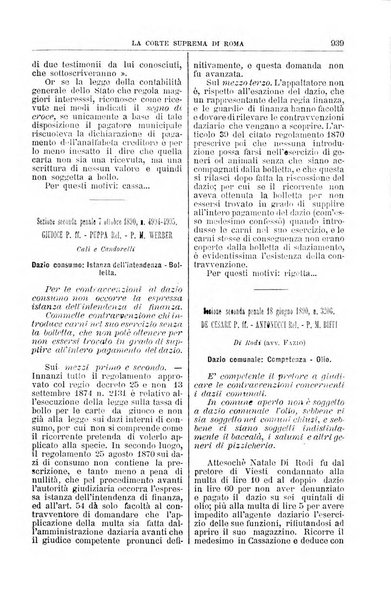 La Corte suprema di Roma raccolta periodica delle sentenze della Corte di cassazione di Roma