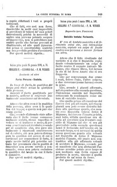 La Corte suprema di Roma raccolta periodica delle sentenze della Corte di cassazione di Roma