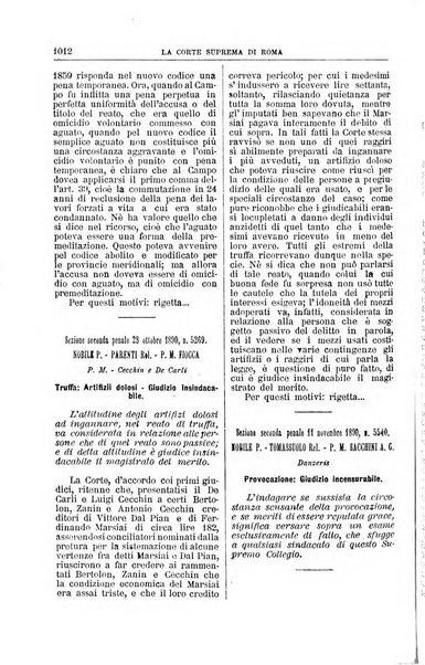 La Corte suprema di Roma raccolta periodica delle sentenze della Corte di cassazione di Roma