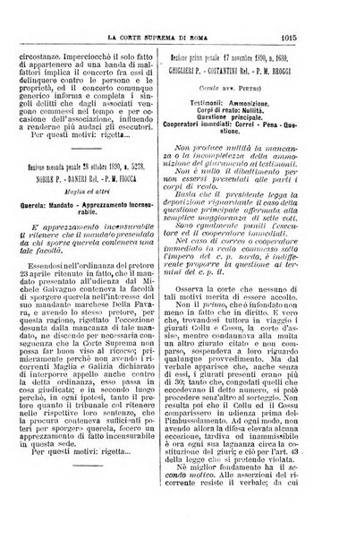 La Corte suprema di Roma raccolta periodica delle sentenze della Corte di cassazione di Roma