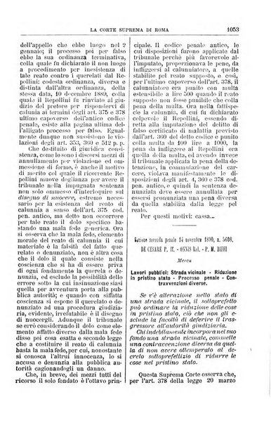 La Corte suprema di Roma raccolta periodica delle sentenze della Corte di cassazione di Roma