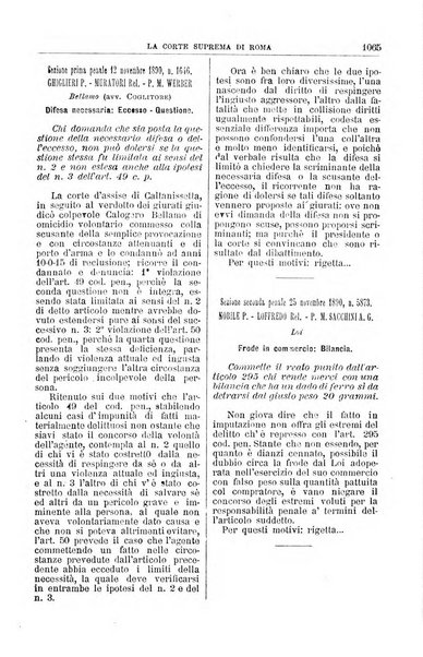 La Corte suprema di Roma raccolta periodica delle sentenze della Corte di cassazione di Roma