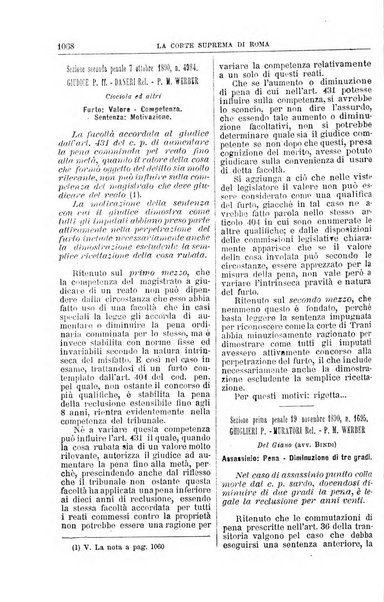 La Corte suprema di Roma raccolta periodica delle sentenze della Corte di cassazione di Roma