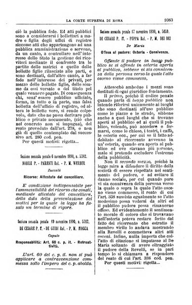 La Corte suprema di Roma raccolta periodica delle sentenze della Corte di cassazione di Roma