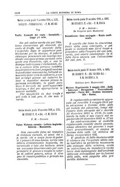 La Corte suprema di Roma raccolta periodica delle sentenze della Corte di cassazione di Roma