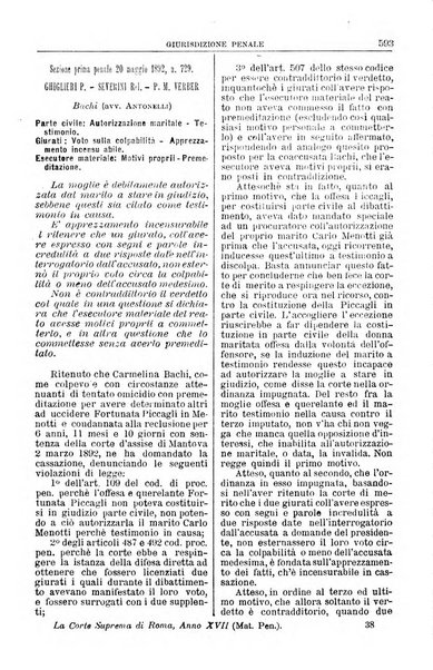 La Corte suprema di Roma raccolta periodica delle sentenze della Corte di cassazione di Roma