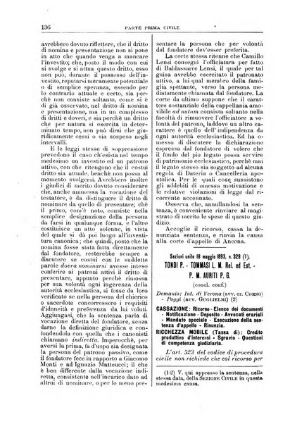 La Corte suprema di Roma raccolta periodica delle sentenze della Corte di cassazione di Roma