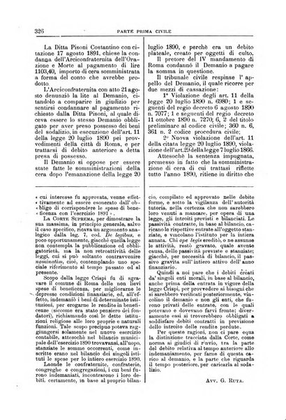 La Corte suprema di Roma raccolta periodica delle sentenze della Corte di cassazione di Roma