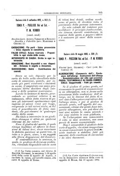 La Corte suprema di Roma raccolta periodica delle sentenze della Corte di cassazione di Roma