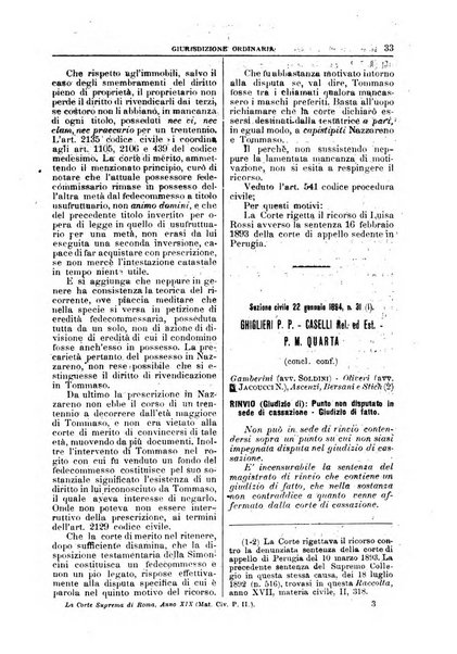 La Corte suprema di Roma raccolta periodica delle sentenze della Corte di cassazione di Roma