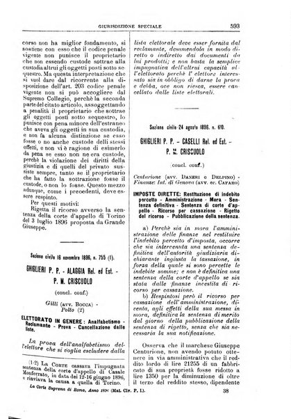 La Corte suprema di Roma raccolta periodica delle sentenze della Corte di cassazione di Roma