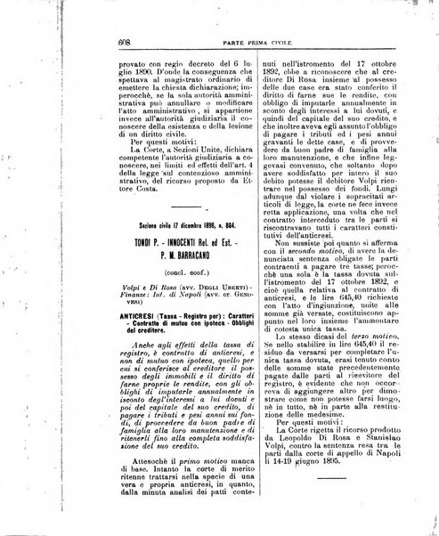 La Corte suprema di Roma raccolta periodica delle sentenze della Corte di cassazione di Roma