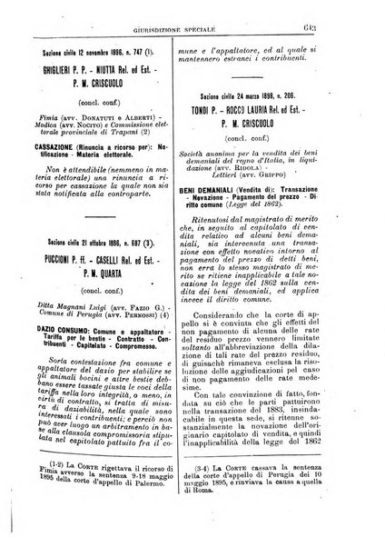 La Corte suprema di Roma raccolta periodica delle sentenze della Corte di cassazione di Roma