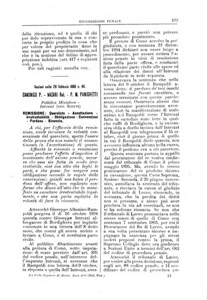 La Corte suprema di Roma raccolta periodica delle sentenze della Corte di cassazione di Roma