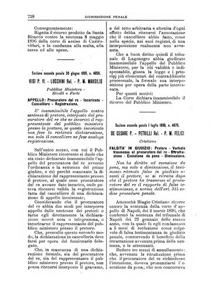 La Corte suprema di Roma raccolta periodica delle sentenze della Corte di cassazione di Roma