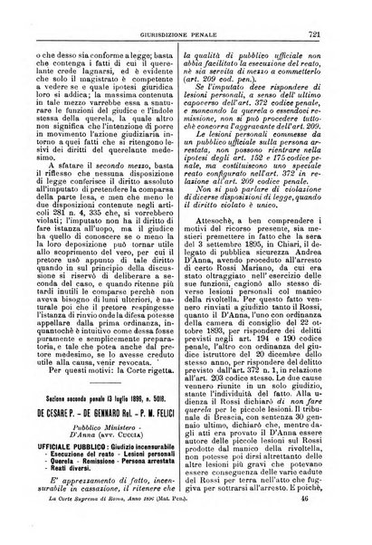 La Corte suprema di Roma raccolta periodica delle sentenze della Corte di cassazione di Roma