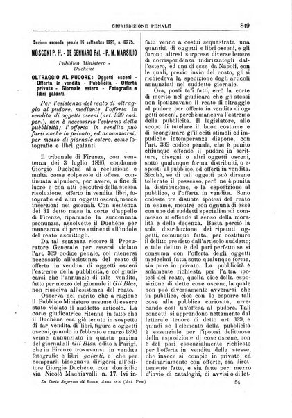 La Corte suprema di Roma raccolta periodica delle sentenze della Corte di cassazione di Roma