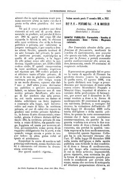 La Corte suprema di Roma raccolta periodica delle sentenze della Corte di cassazione di Roma