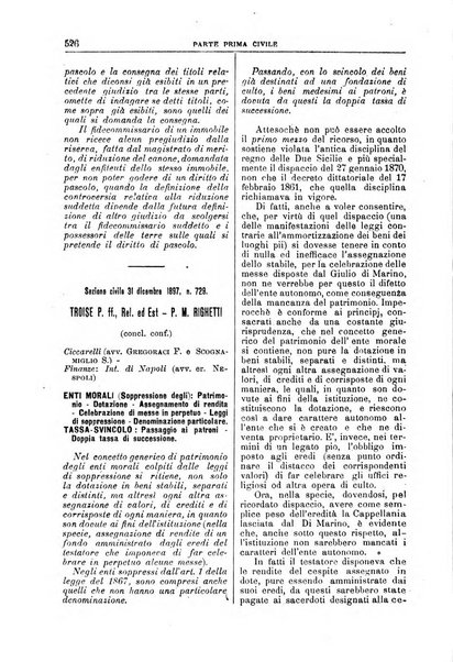 La Corte suprema di Roma raccolta periodica delle sentenze della Corte di cassazione di Roma