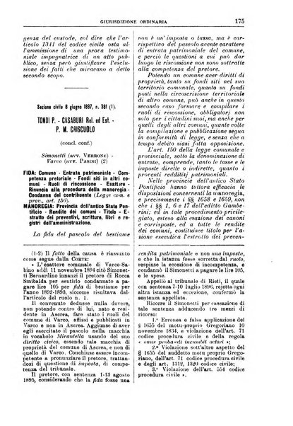 La Corte suprema di Roma raccolta periodica delle sentenze della Corte di cassazione di Roma