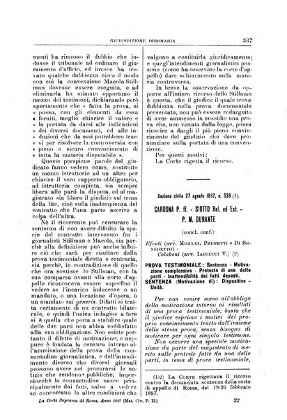 La Corte suprema di Roma raccolta periodica delle sentenze della Corte di cassazione di Roma