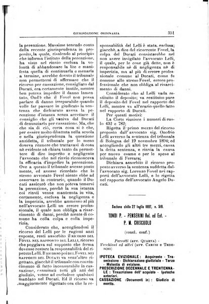 La Corte suprema di Roma raccolta periodica delle sentenze della Corte di cassazione di Roma