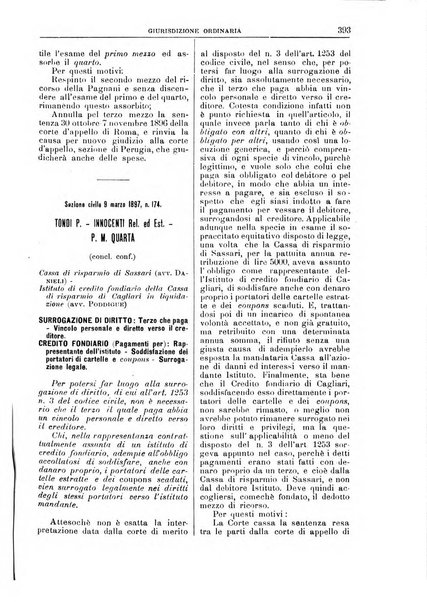 La Corte suprema di Roma raccolta periodica delle sentenze della Corte di cassazione di Roma