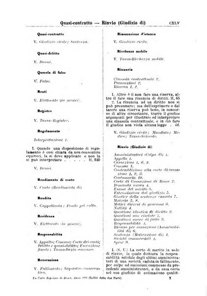 La Corte suprema di Roma raccolta periodica delle sentenze della Corte di cassazione di Roma