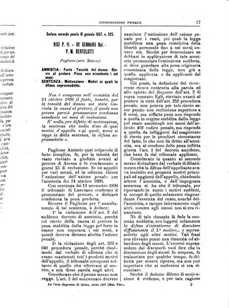 La Corte suprema di Roma raccolta periodica delle sentenze della Corte di cassazione di Roma