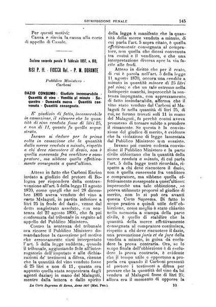 La Corte suprema di Roma raccolta periodica delle sentenze della Corte di cassazione di Roma