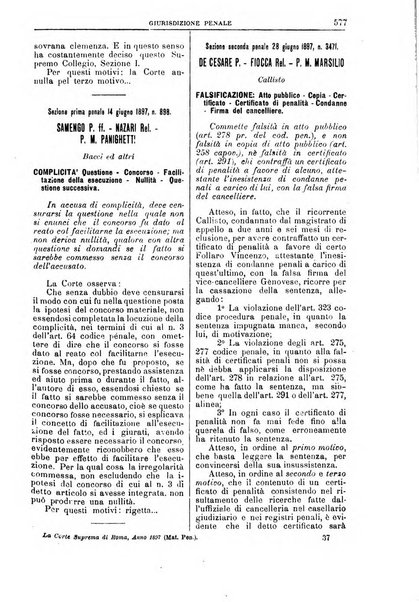 La Corte suprema di Roma raccolta periodica delle sentenze della Corte di cassazione di Roma