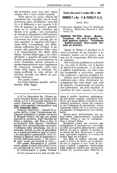 La Corte suprema di Roma raccolta periodica delle sentenze della Corte di cassazione di Roma